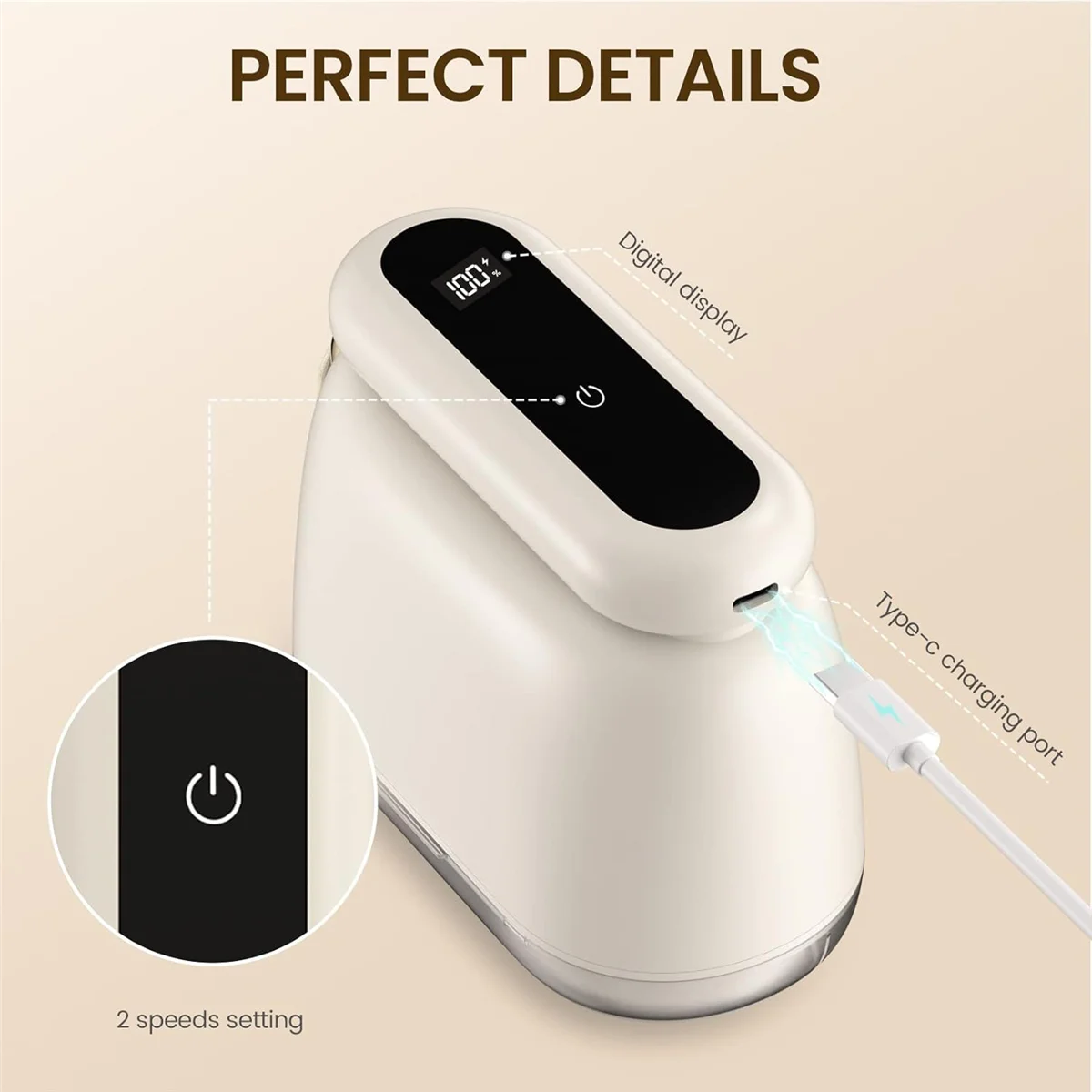 Lint Shaver Rechargeable Fabric Shaver, Electric Lint Remover Dual-Head Defuzzer for Clothes, Sweater, Fuzz, Sofas, Toy