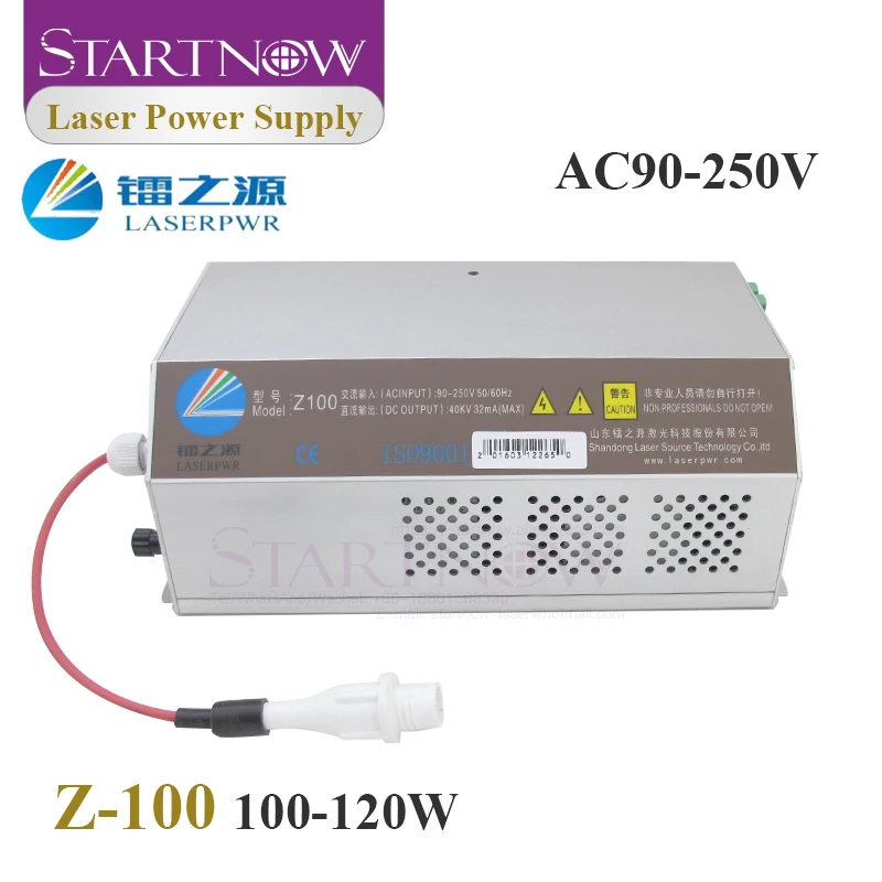

Startnow HY-Z100 Series CO2-лазерный источник питания 110/220 В 100-120 Вт Универсальный лазерный источник для станка для лазерной маркировки Co2
