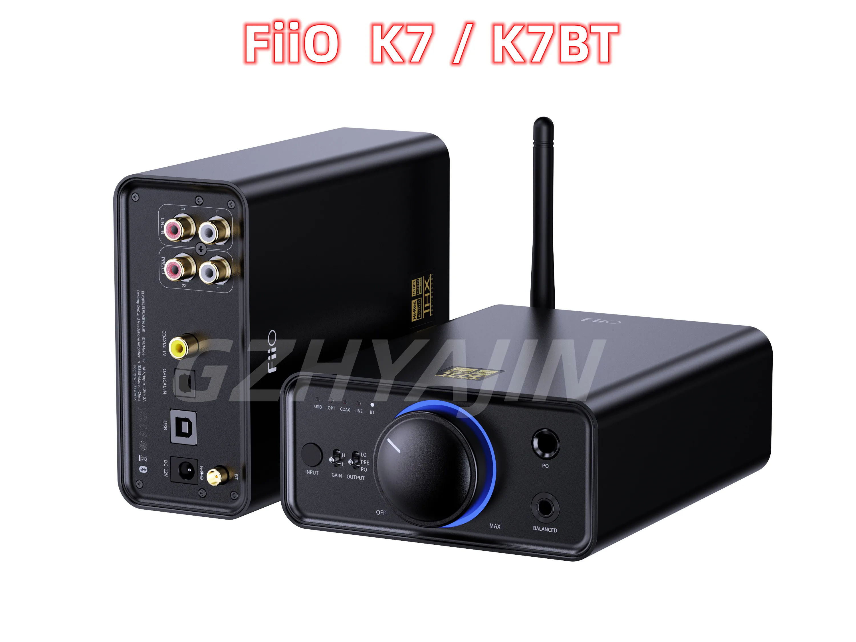 FiiO K7/K7 BT Balanced HiFi Desktop DAC Headphone Amplifier AK4493S*2 XMOS XU208 PCM384kHz DSD256 USB/Optical/Coaxial/RCA Input