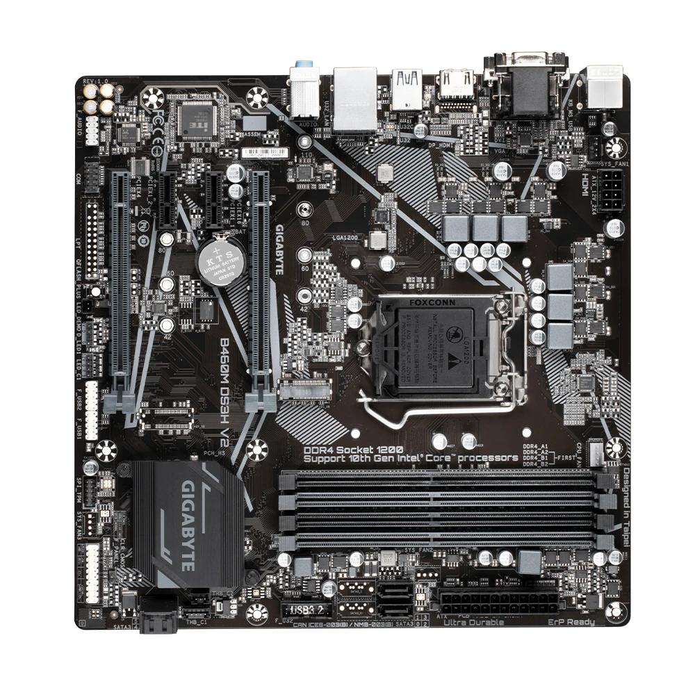 Imagem -02 - Gigabyte-placa-mãe Micro-atx B460m Ds3h v2 Lga 1200 Intel H470 Placa-mãe com M.2 Sata gb s Usb 3.2 Gen Smart Fan 5