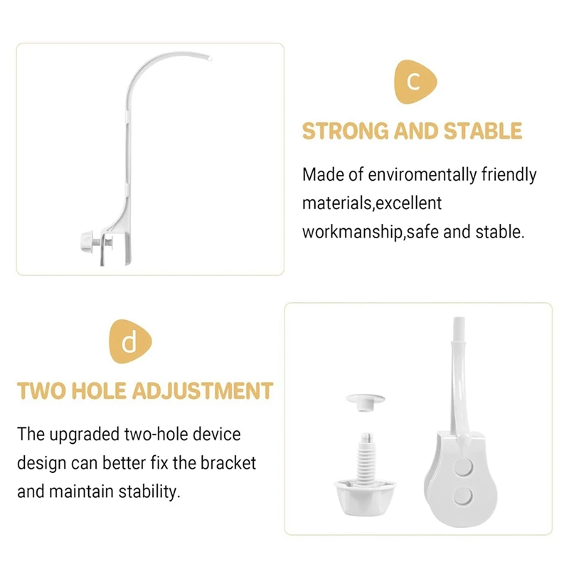 ABFB-Supporto mobile per culla, supporto per campanello da letto regolabile con doppio foro, facile da installare, sicuro e durevole