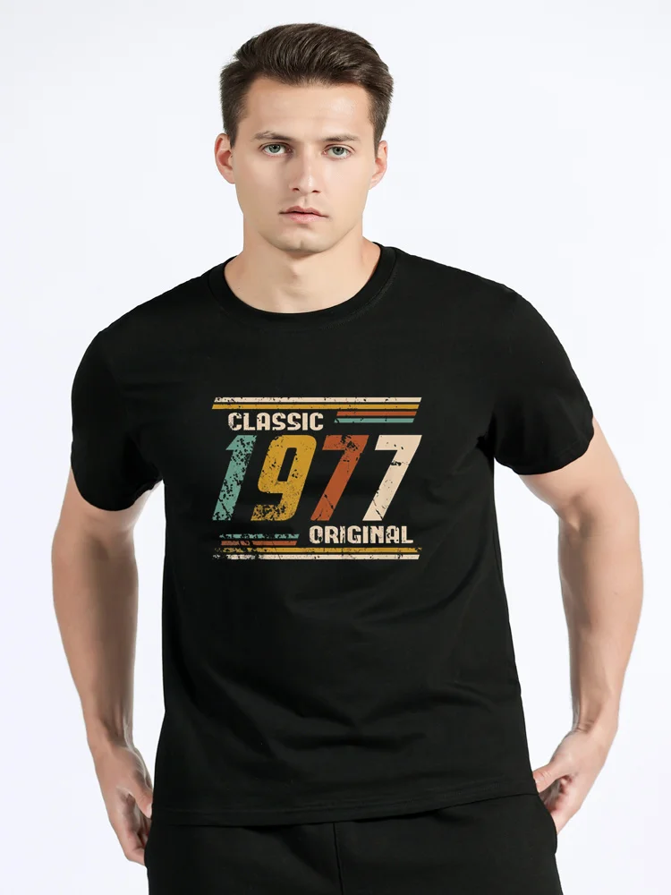 Novelty Awesome Vintage Classic 1977 Original T Shirt Streetwear Cotton Birthday Gifts Summer Style T-shirt Men Tees