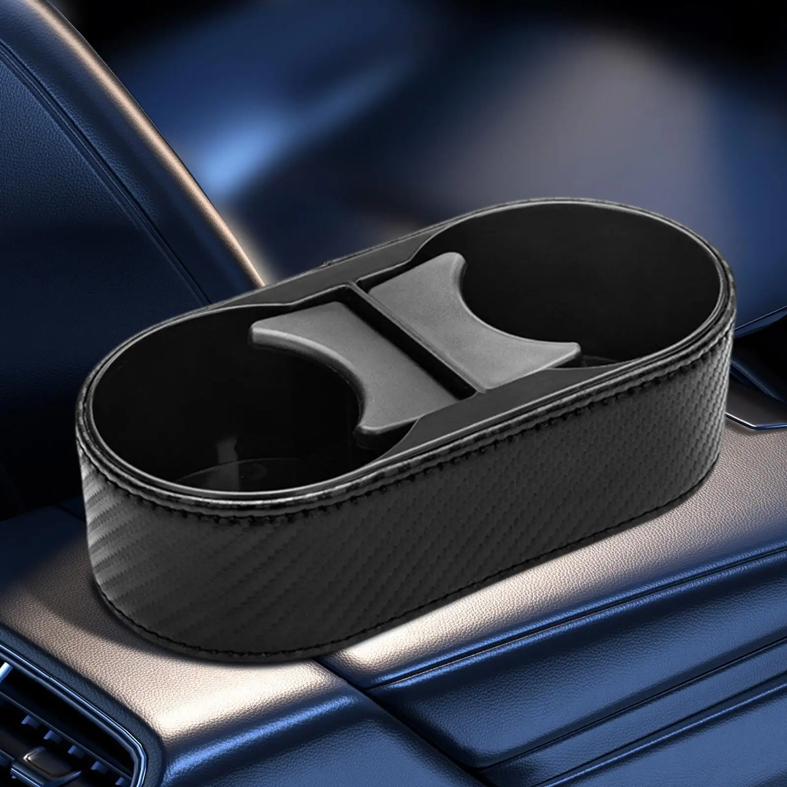 Suporte duplo para bebidas de carro, suporte fixo para copos, organizador de console automotivo, suporte antiderrapante para bebidas no carro ﻿