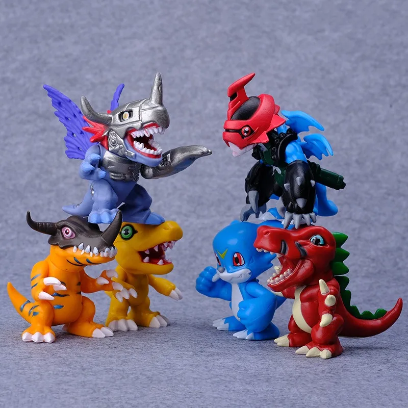 6 sztuk/zestaw cyfrowy potwór Anime V-mon Agumon Greymon figurki Model z pcv peryferyjne ozdoby dekoracyjne kolekcja prezenty zabawki