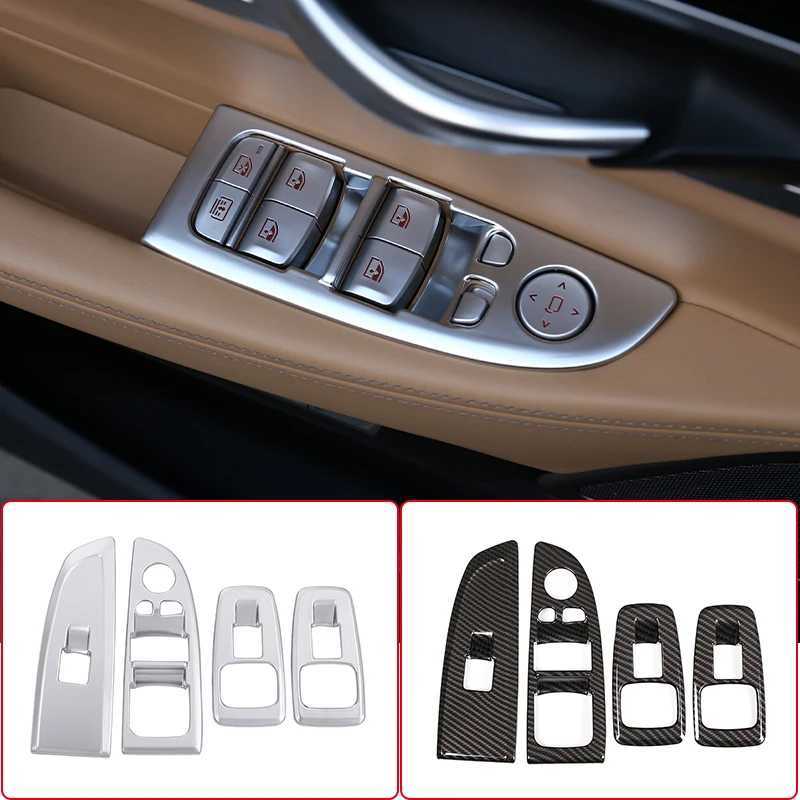 

Car Window Glass Lift Switch Button Control Panel Frame Cover Trim For BMW 7 Series G11 G12 2016-2019 Auto Interior Accessories