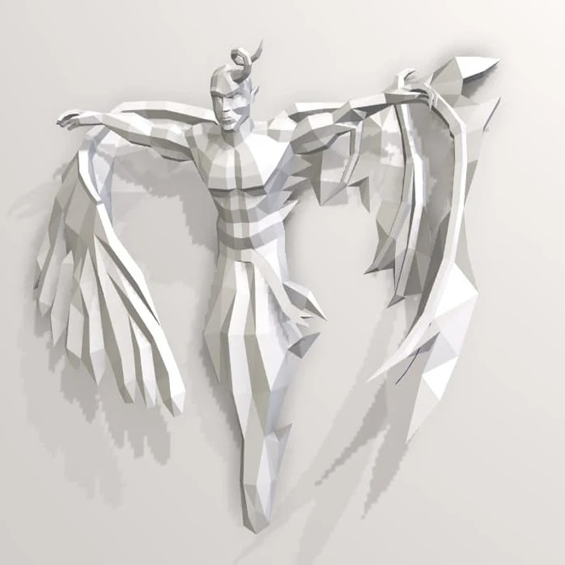 Angel & Demon Paper Model Papercraft 3D DIY Low Poly Sculpture Home Room Wall Hangings Decoration Handmade Origami Puzzles Toys