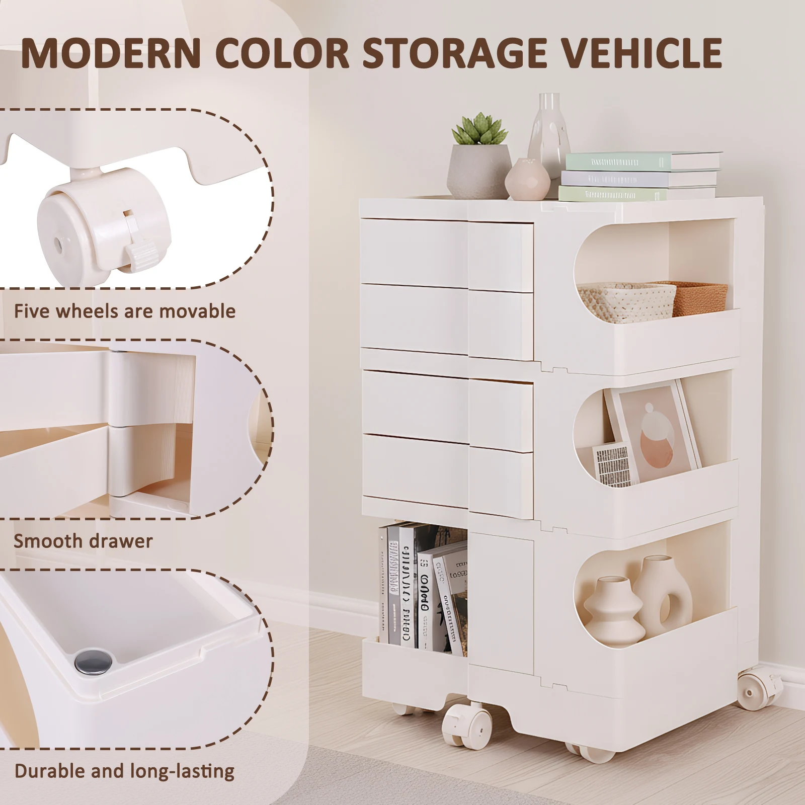 

Креативная многоярусная тележка для хранения на колесах, передвижная тележка-органайзер большой вместимости для салонов красоты/парикмахерских