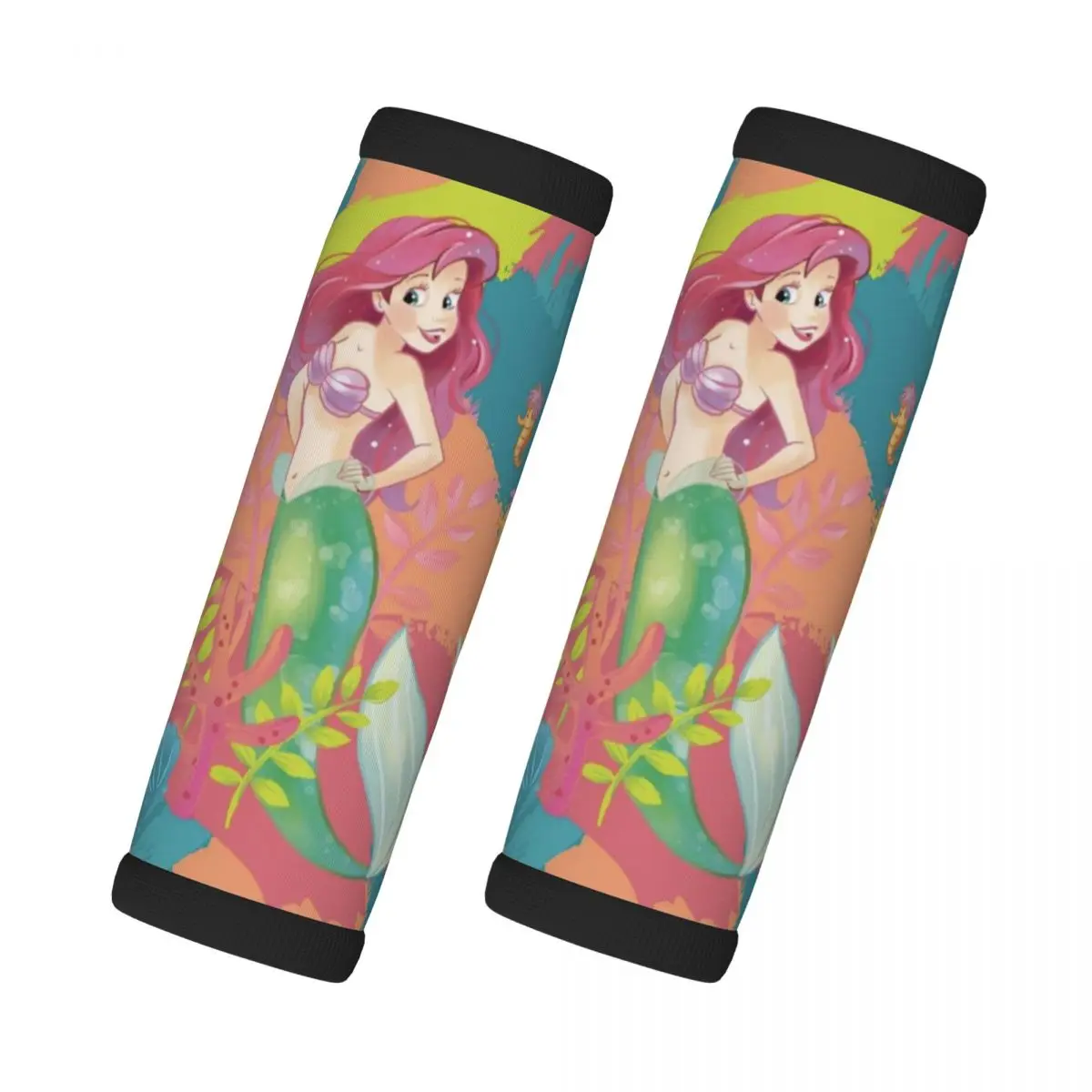 

Custom The Little Mermaid Luggage Handle Wrap Suitcase Identifier 2 PCS Princess Ariel Refrigerator Handle