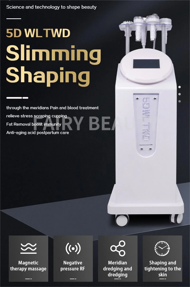 New Design 5D Vacuum Ultrasound 40K/80K Cavitaion Machine Body Slimming Anti Cellulite Weight Loss Cavitaion Device Salon Use