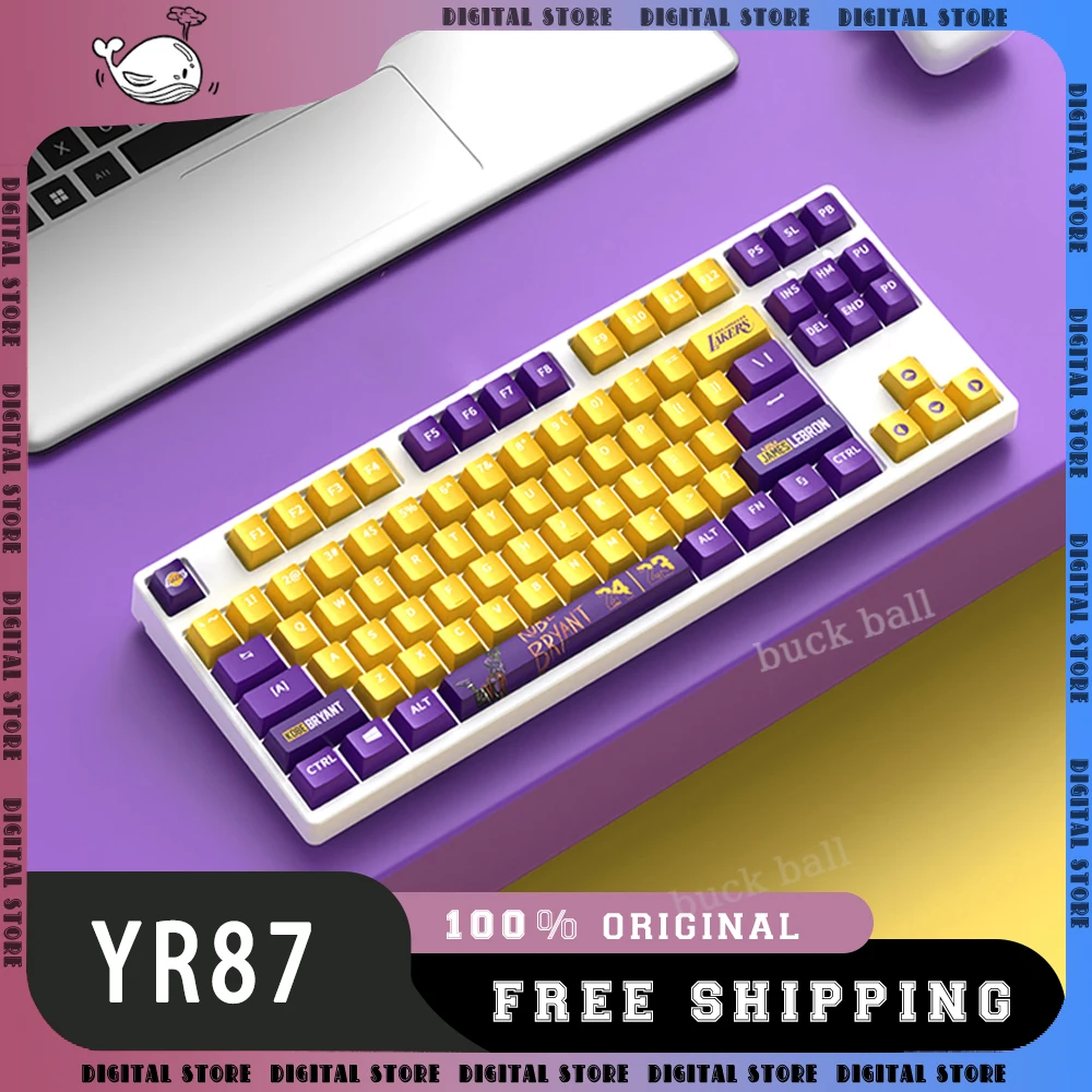 

YINREN YR87 Mechanical Keyboard 3mode 2.4G/USB/Bluetooth Wireless Keyboard Hot-Swap RGB 87Keys Gamer Keyboard For Office Gift