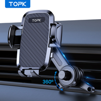 TOPK Car Phone Holder Air Vent Mount [360° Metal Hook] Universal Extension Car Mount For iPhone 15 14 Samsung Xiaomi Car Stand