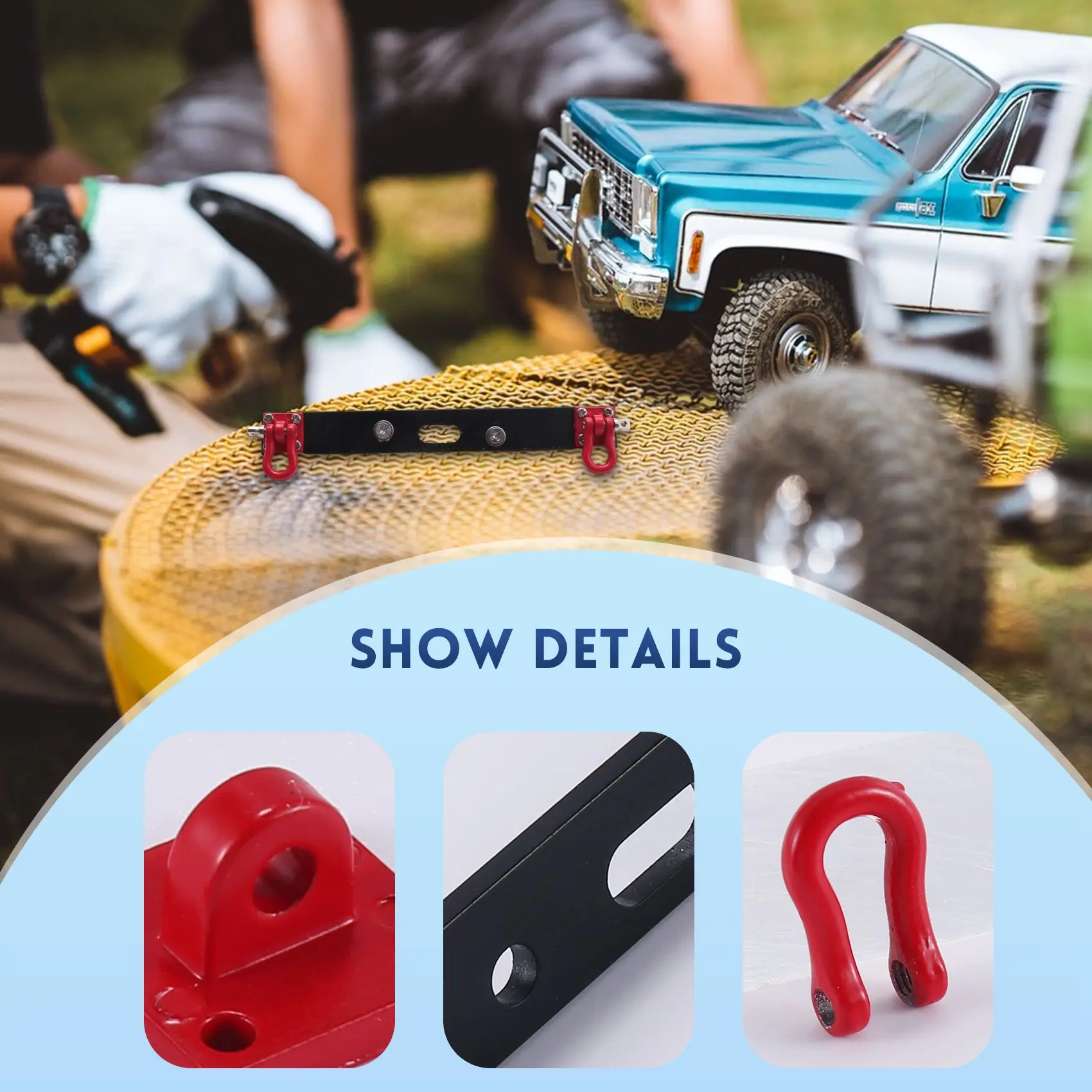 Kit De Parachoques Delantero Y Trasero De Metal Con Cabrestante Para MN D90 D91 D99 MN99S 1/12 RC Car – Repuesto De Mejora