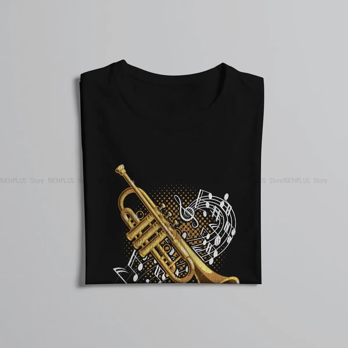 Trumpet Player Musical Notes Jazz Unique TShirt Music Art Casual Polyester T Shirt Summer Stuff For Men Women