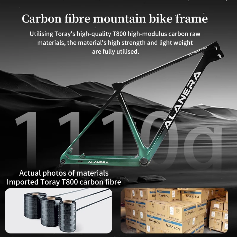 

Chameleon green T800 Mountain Bike frame Carbon Fiber MTB Frame BOOST 148 x12 open gear barrel extractor disc brake 29ER