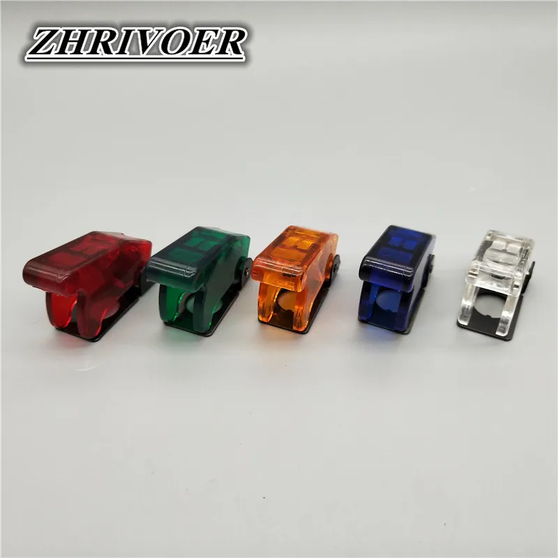 Red Blue Green Yellow White Auto Car Boat Truck Illuminated Led Toggle Switch With Safety Aircraft Flip Up Cover Guard  12V20A