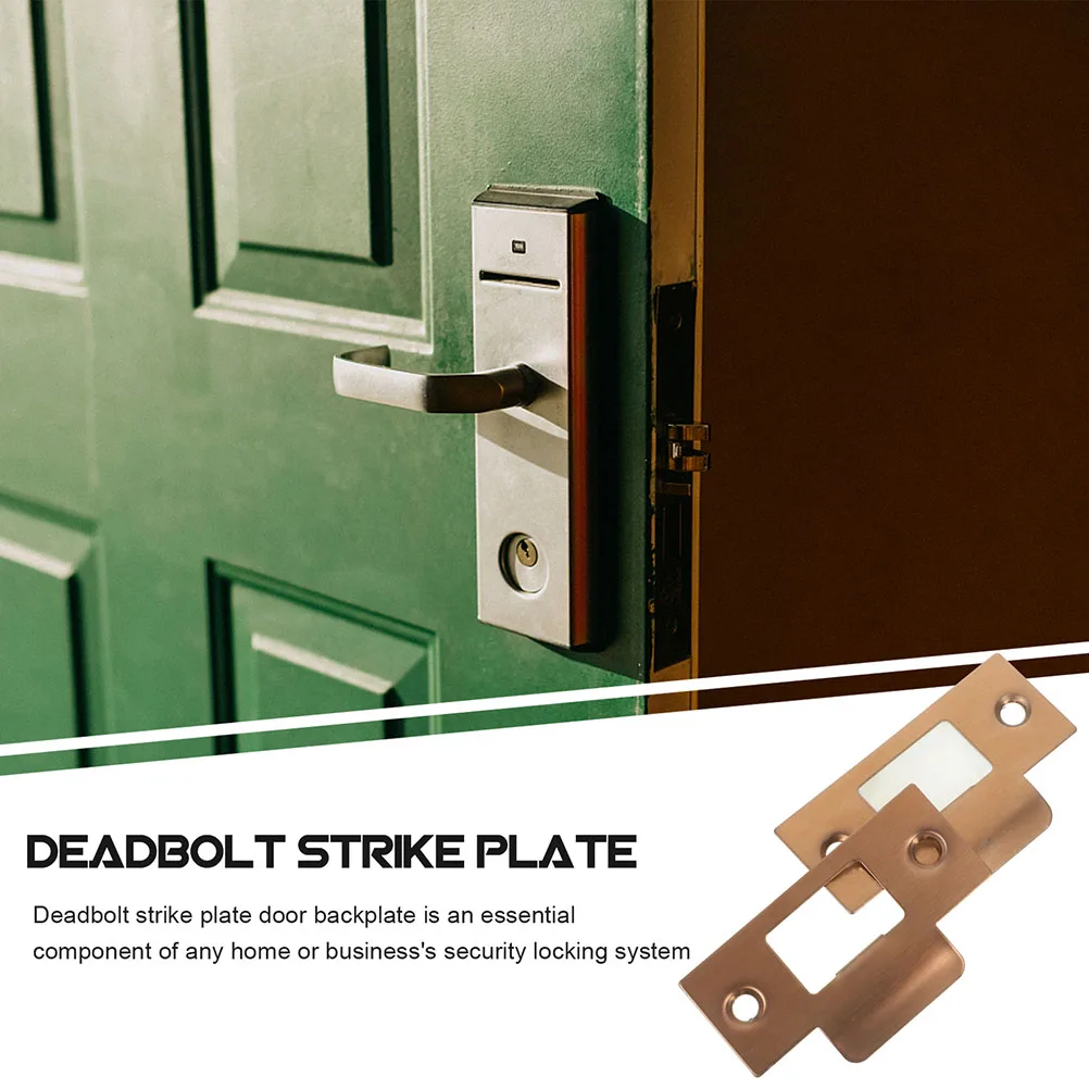 

4 Sets Rose Gold Deadbolt Strike Plates Door Lock Kits Cover Reinforcement Latch Shield Screw Included Stainless Steel