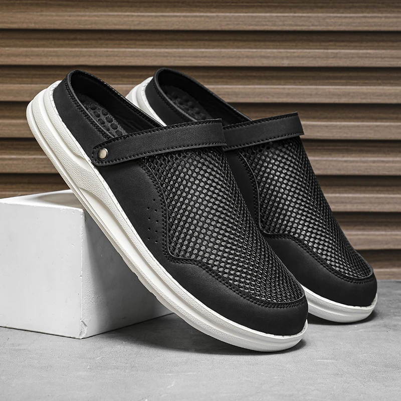 

Новые мужские тапочки высокого качества, домашние и уличные сандалии, пляжные дышащие сабо, шлепанцы, мужская повседневная обувь, сандалии, уличные тапочки