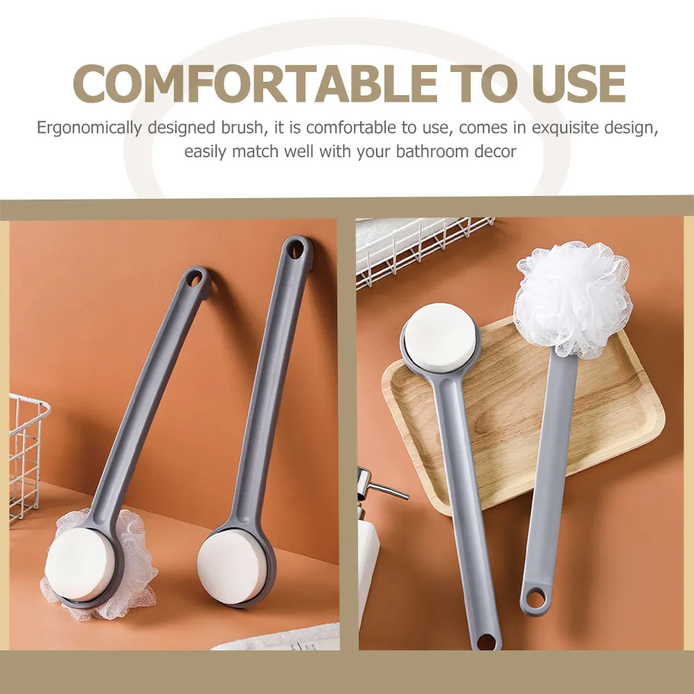 Bath Back Brush with Extra Long Handle Shower Scrubber for Full Body Exfoliation Gentle Skin Cleansing Circulation Boost Shower