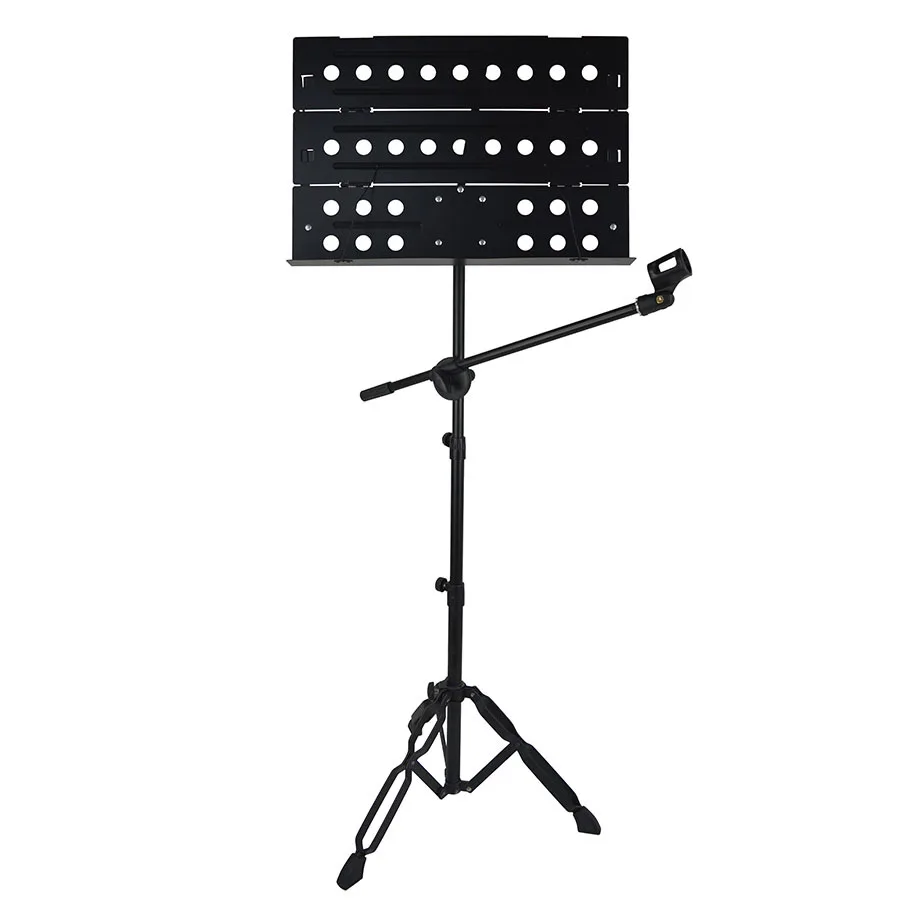 2-in-1 Marked Wind Frame Folding Music Stand Thickened Weighted with Easy Carrying Bag for Musicians