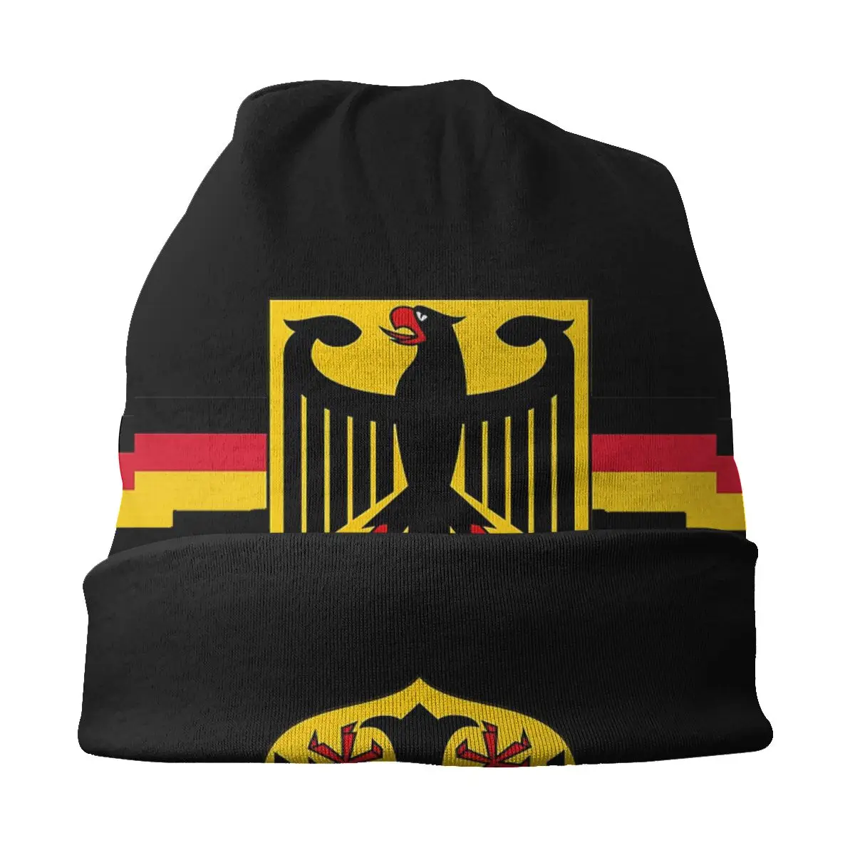 Custom Unisex Winter Warm Bonnet Knitting Hats Cool German Eagle On Shield Beanie Cap Outdoor Ski Germany Flag Beanies Caps