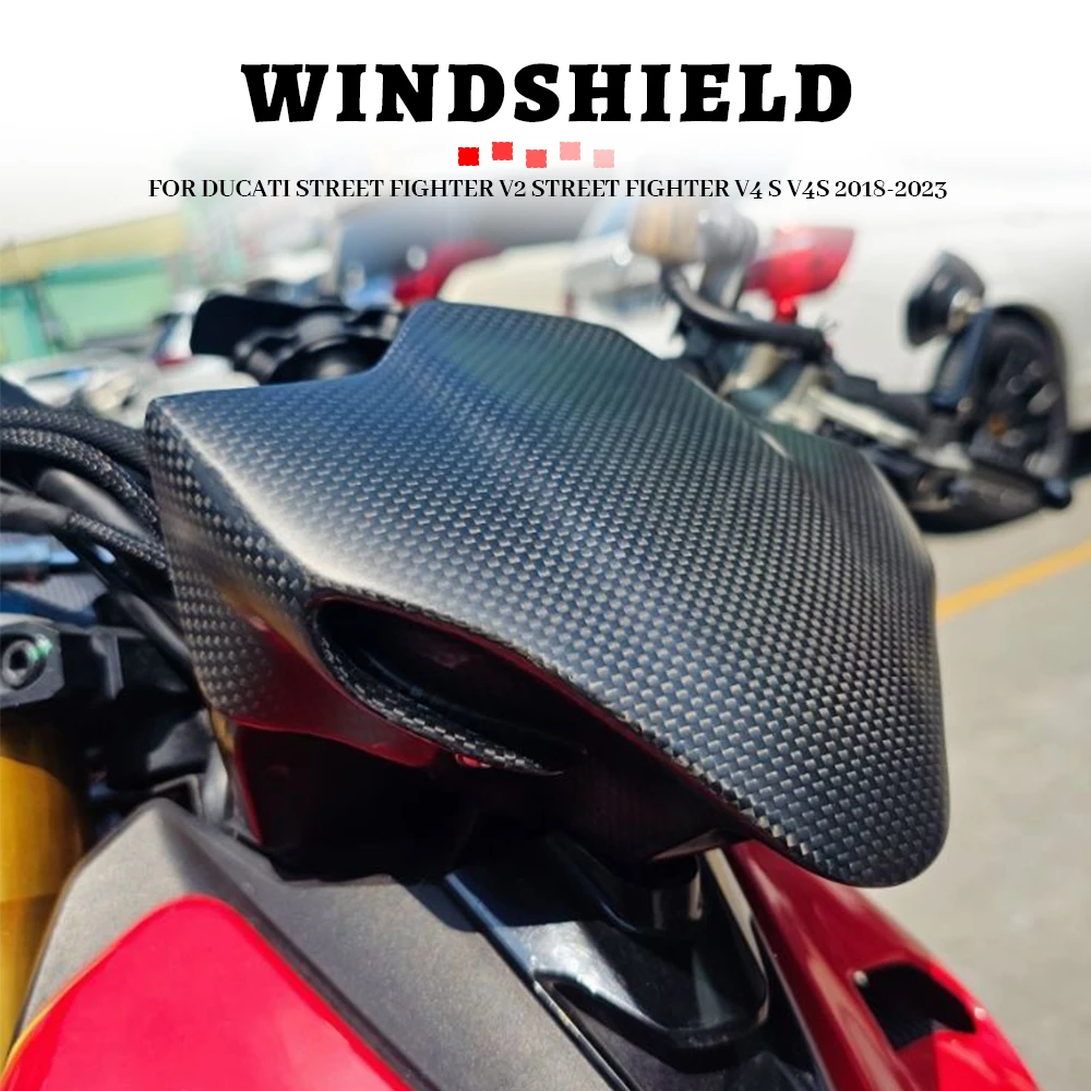 100 % 3K-Carbonfaser-Windschutzscheibenabweiser für Ducati Street Fighter V2 Street Fighter V4 S V4S 2018–2023 Motorradzubehör
