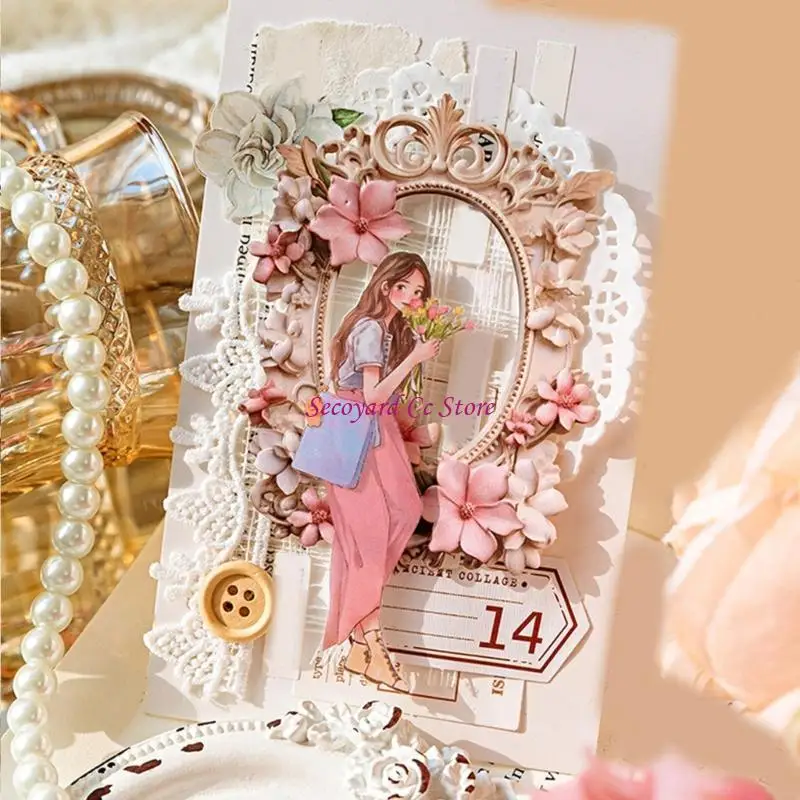 N3UC Vintage Frame Cutout Border for Craft Journal Decoration Valentine Card