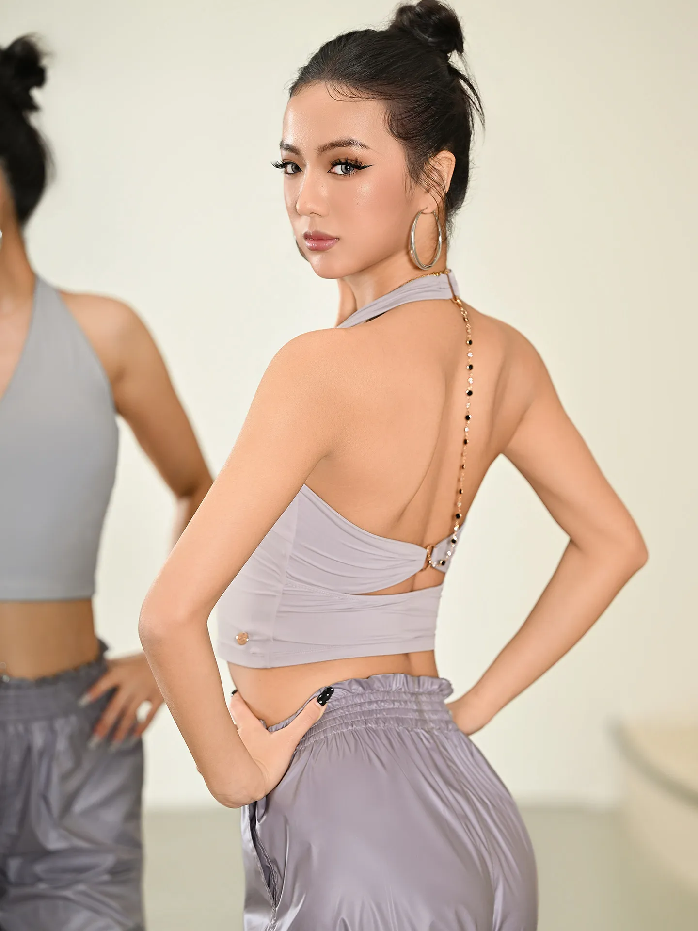 

2026 New Women Hanging Neck V-neck Top Latin Dance Costume Chacha Samba Adults Latin Dance Clothing Ladies Latin Clothes DW11677