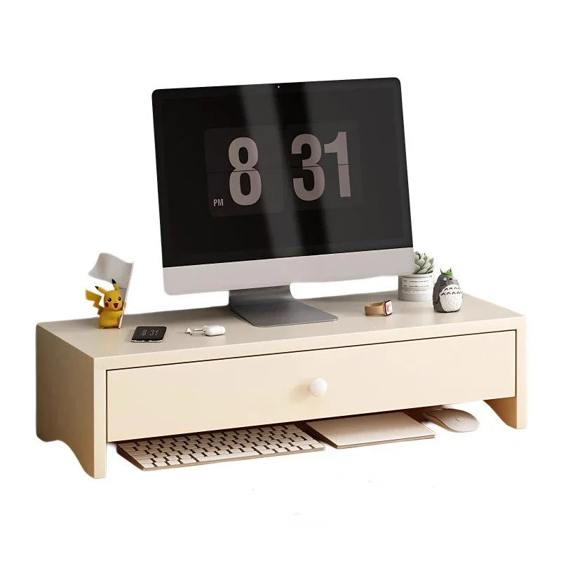 

Desktop computer height rack with drawers Office monitor Shelf storage