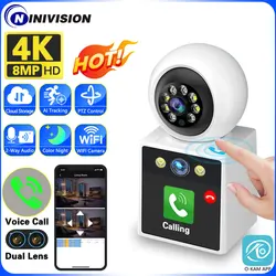 4K 8MP Dual Lens 2.4 Inch Wifi Video Call Camera Baby Monitor Audio Home Security Camera Smart Home Indoor O-Kam Wireless PTZ