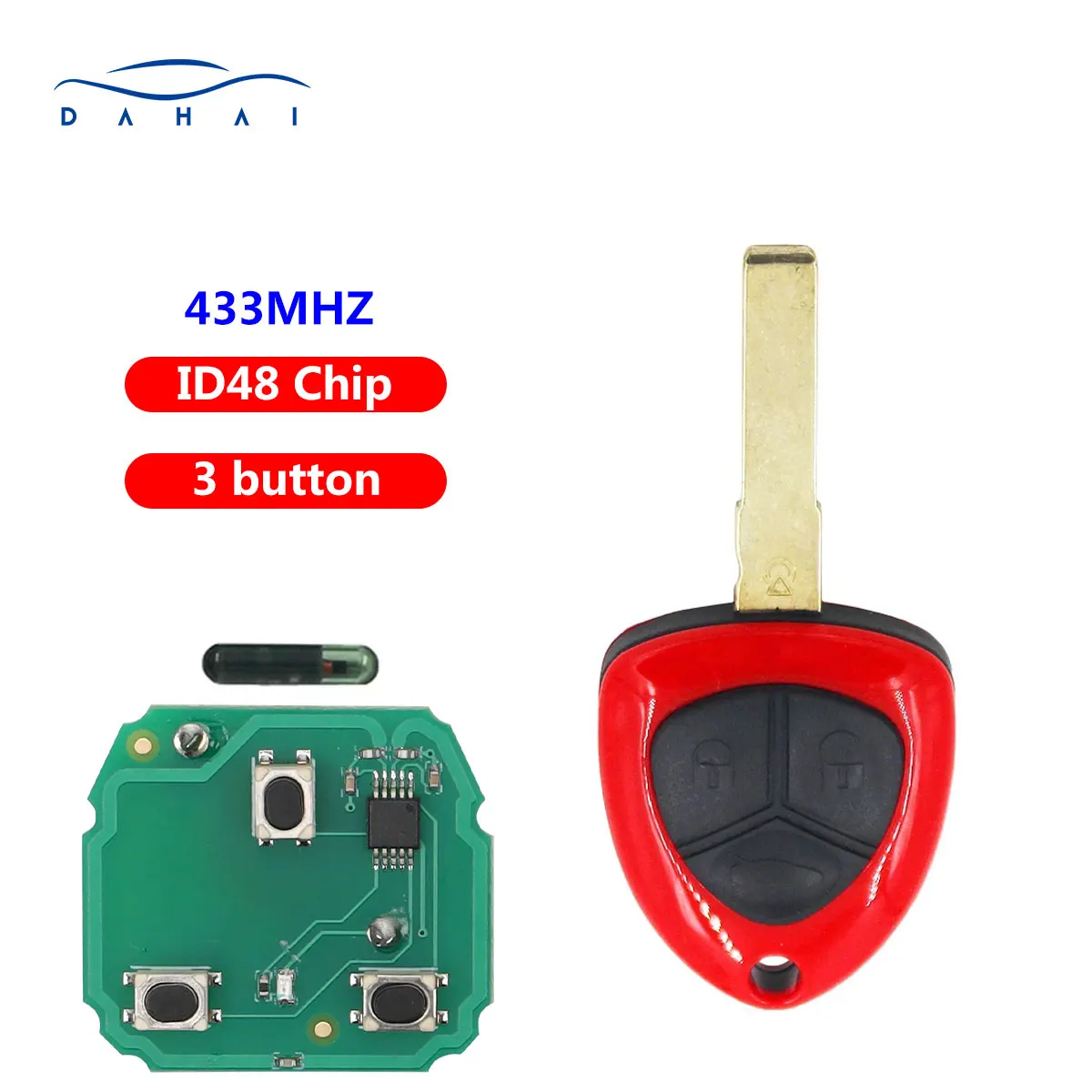 dahai car key 3 Buttons Remote Smart Car Key Replacement For Ferrari 458 Ltalia California 599 GTB Fiorano FF 434Mhz ID48 Chip