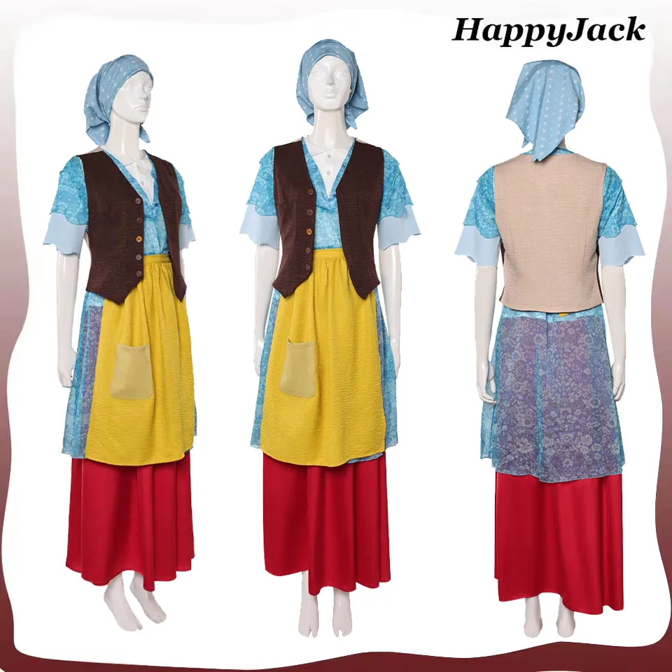 

Witch Cosplay Costume Adult Women Movie Little Roleplay Skirt Apron Scarf Shirt Vest Outfits Halloween Carnival Party Suit