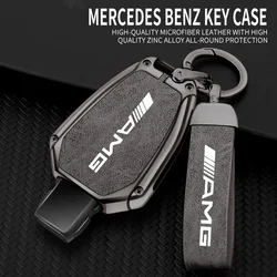 Zinc Alloy Car Flip Key Case Cover For Mercedes Benz A B C S Class AMG GLA CLA GLC W176 W221 W204 W205 Leather Shell Fob Holder