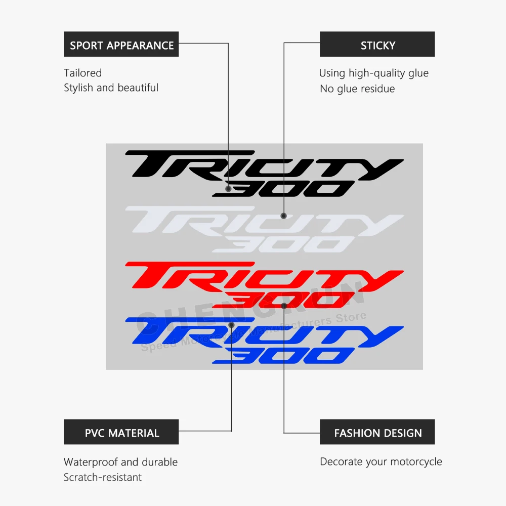 Pegatinas impermeables para motocicleta, calcomanía para Yamaha Tricity 300, accesorios 2024, 2023, 2022, 2021, 2020, Tricity300