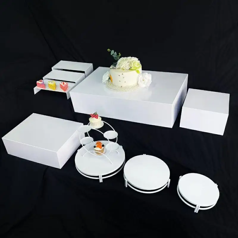 

10pcs Column Stand Dessert Table Display Shelf Cake Tray Tea Break Buffet Holder For Wedding Birthday Party Candy Bar Props