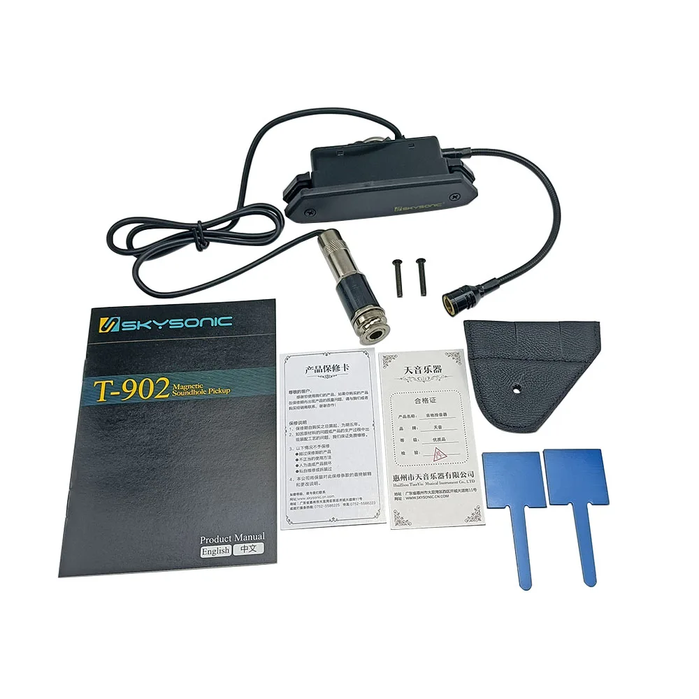 

SKYSONIC T-902 Acoustic Guitar Active Soundhole Pickup Magnetic + Microphone Dual Pickup Systems with Volume Controls