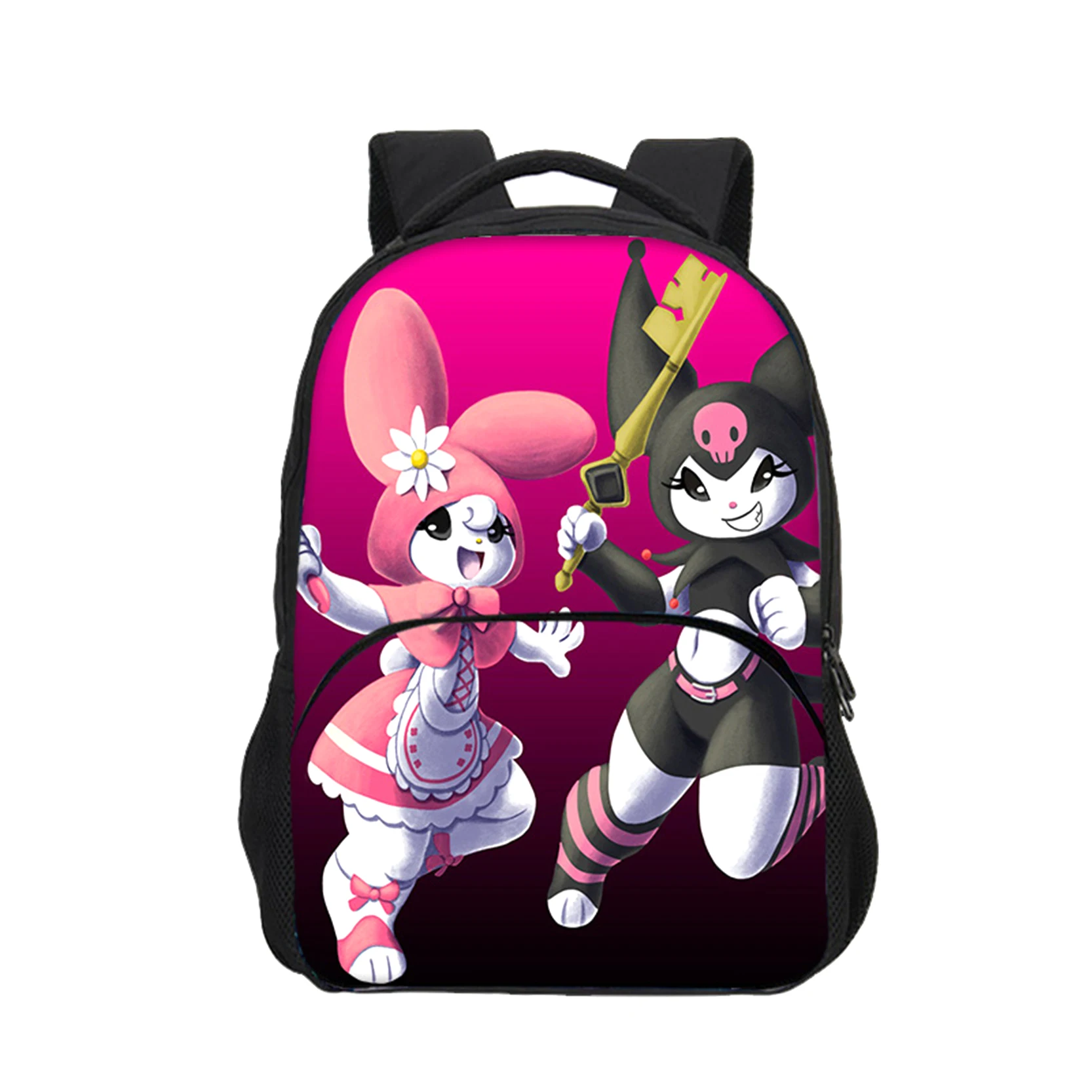 HOT Elementary Children Fashion Kuromi School Bag-Front Pocket Daypack-Cute Waterproof Backpack for Student