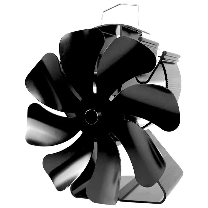 

Indoor Household Heater Wood Burning Fireplace 4 Blades Mini Pellet Furnace Thermal Power Top Fan