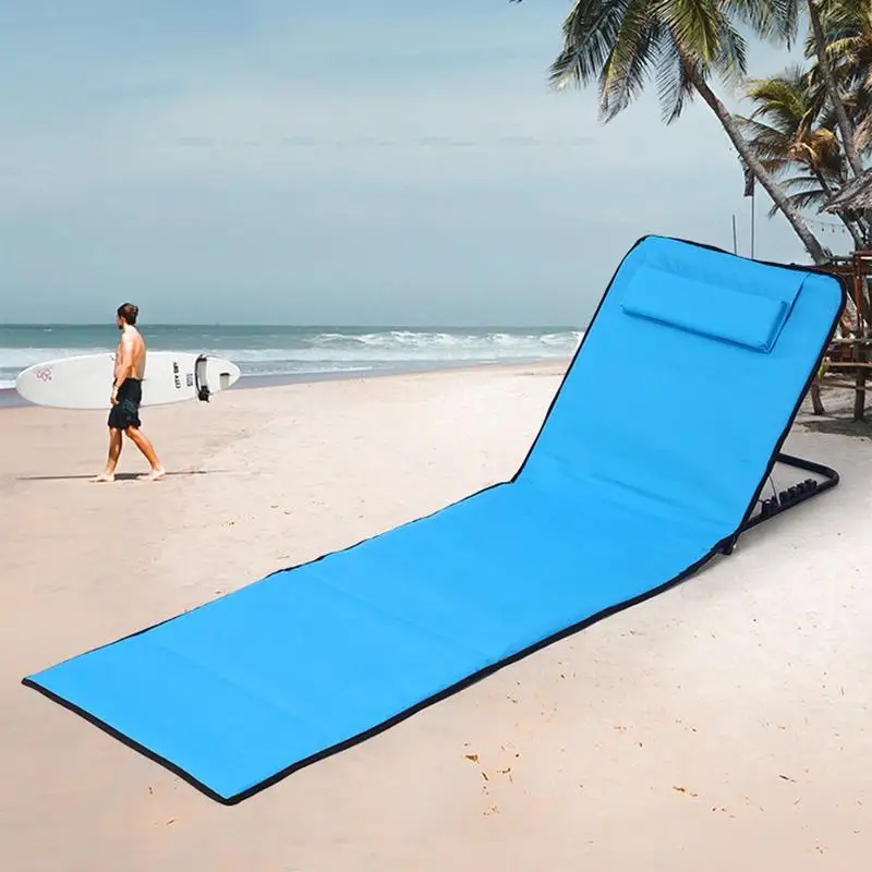 Longe Chair For Outside 5-Position Portable Sun Tanning Chaise With Headrest Portable Reclining Chair Foldable Lounger For