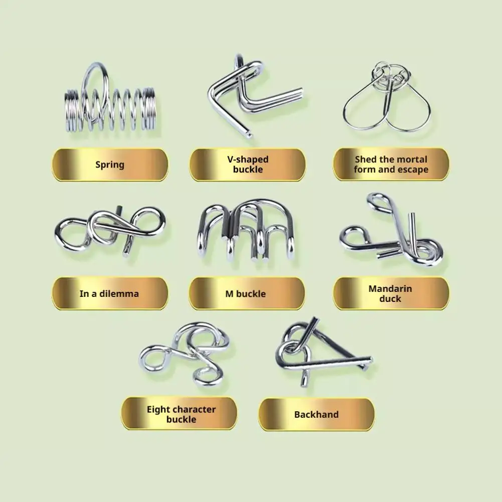 เกมปริศนาวงแหวนโลหะแบบจีน ฝึกสมอง เสริมสร้างไอคิว สำหรับผู้ใหญ่และเด็ก ของเล่นเสริมพัฒนาการทางสมอง ฝึกสมองแบบอินเทอร์แอคทีฟ