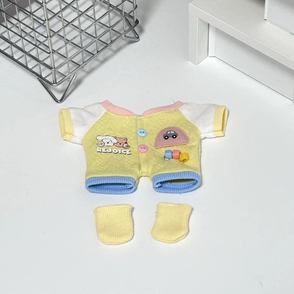 

Cartoon T-shirt 20cm Cotton Doll Clothes Outfit Peaked Cap Cotton Doll's Clothes White Fashion Plush Doll Clothes