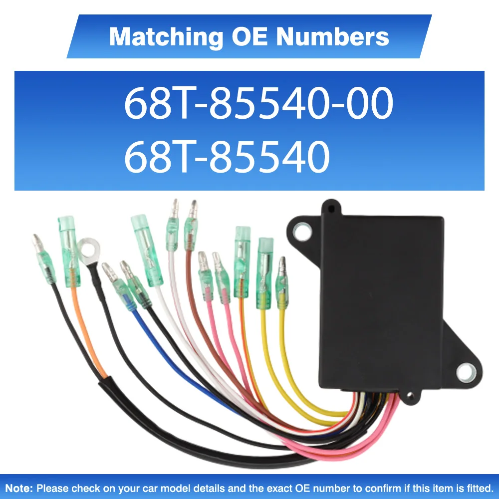 

Outboard CDI Unit Assy Replacement 68T-85540-00 68T-85540 For Yamaha 4-Stroke Outboard Engine F8HP F9.9HP Plastic and Metal