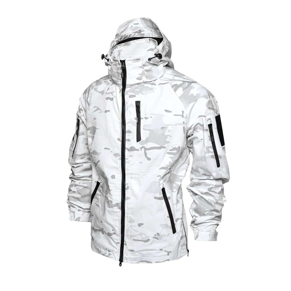 

Commuter Outdoor Polyester Cotton MCAP Snow Camouflage White Jacket Tactical Top Spring And Autumn Style Assault Suit