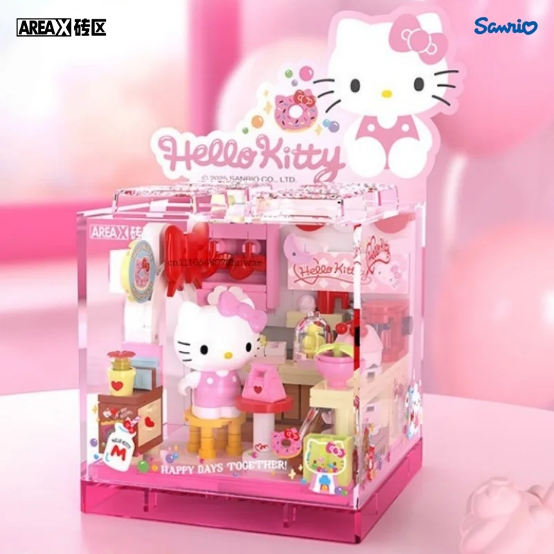 

Sanrio Cute Shop Series Building Blocks Hello Kitty Dessert Shop Assembly Model Cinnamoroll Cake Shop Ornament Toy Kids Gift