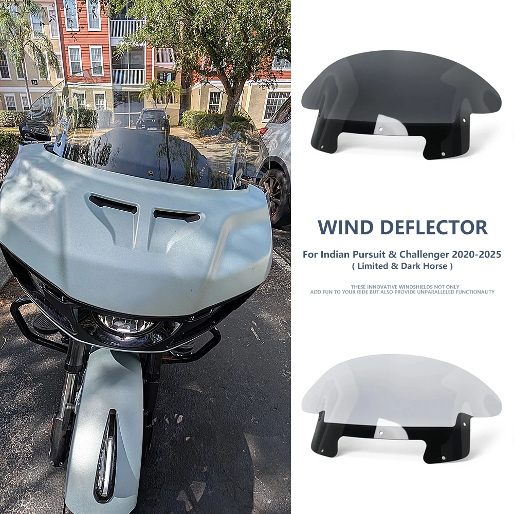 

For Indian Challenger Pursuit 2020-2025 11" Motorcycle Windshield Windshield Deflector Fairing Cover Wind Deflector Dark Horse