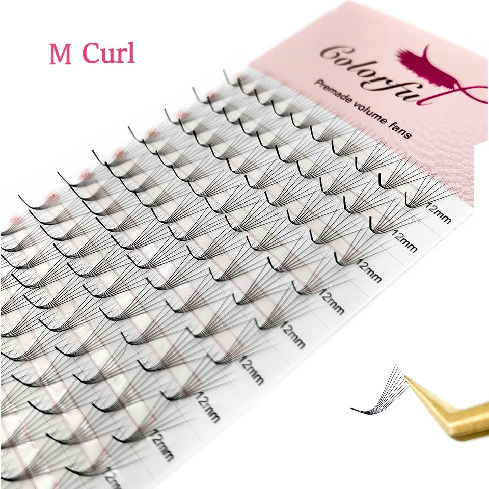 10 Trays L M Curl Cluster Eyelash Extensions Pointy Base Premade Volume Fans Individual Lash 3D 5D 10D 12D Russian Volume L Lash