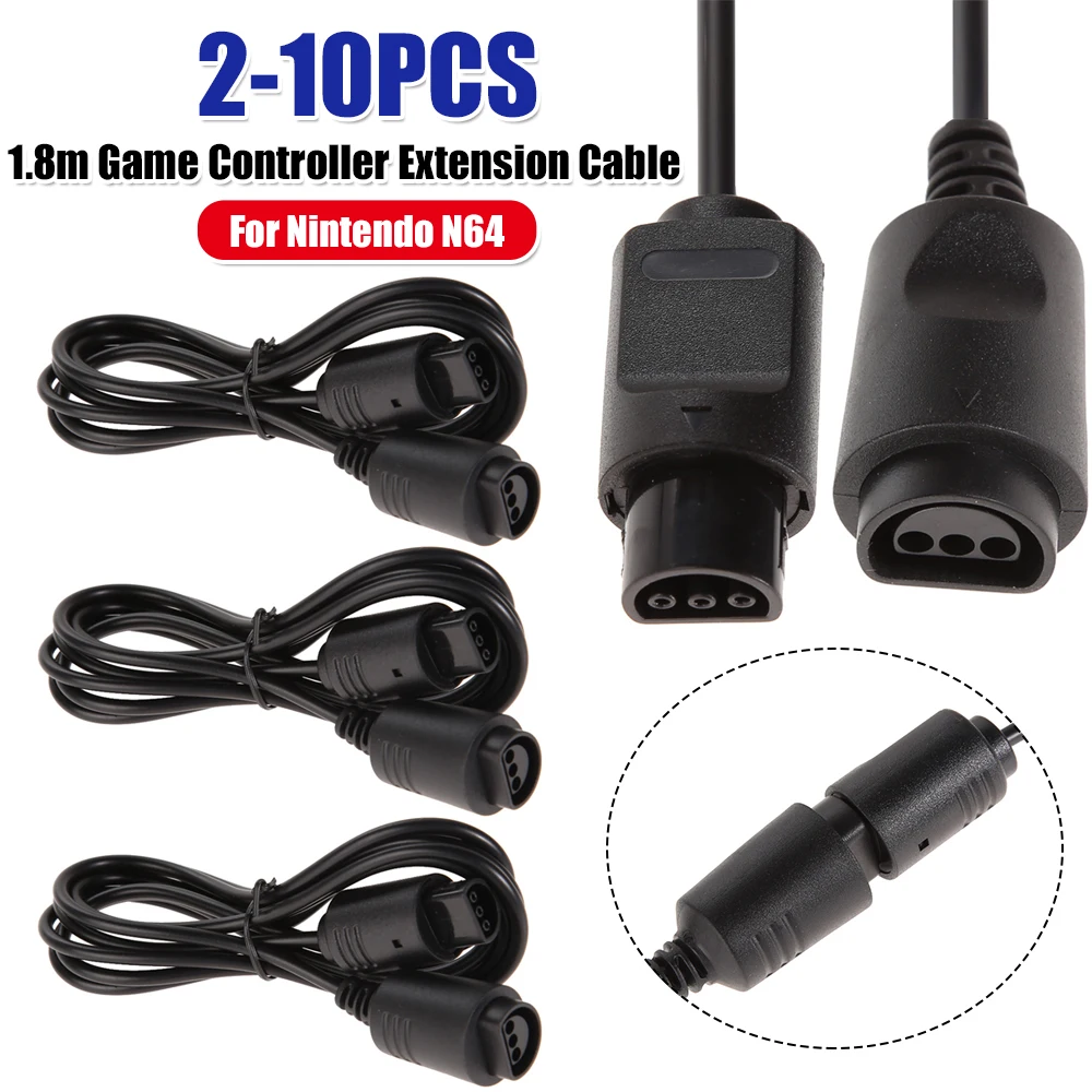1 PC 1.8m Game Controller Extension Cable Gaming Extension Cable Cord Game Handle Cord Wire for Nintendo 64 Controller