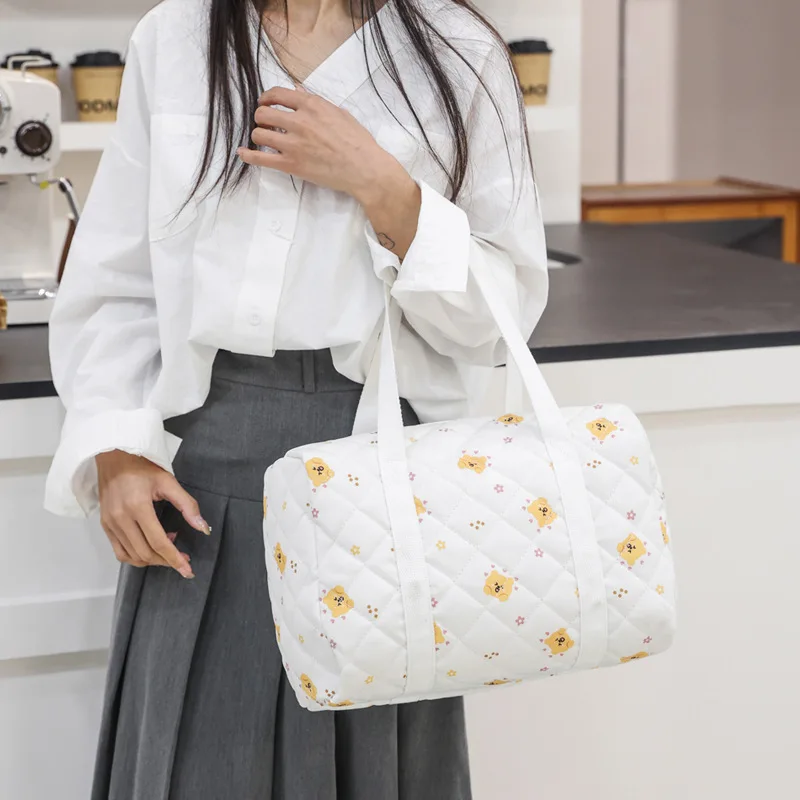 Cute Fashion Large Capacity Dipaer Bag Cartoon Bear Infant Baby Stuff Storage Bag Soft Cotton Portable Outdoor Shoulder Handbag