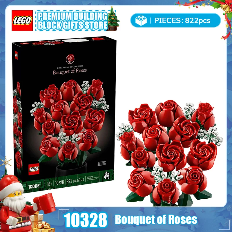 

Lego Building Blocks 10328 Rose Bundle Bonsai Plants Desktop Decoration Building Blocks DIY Toys Children's Christmas Gifts