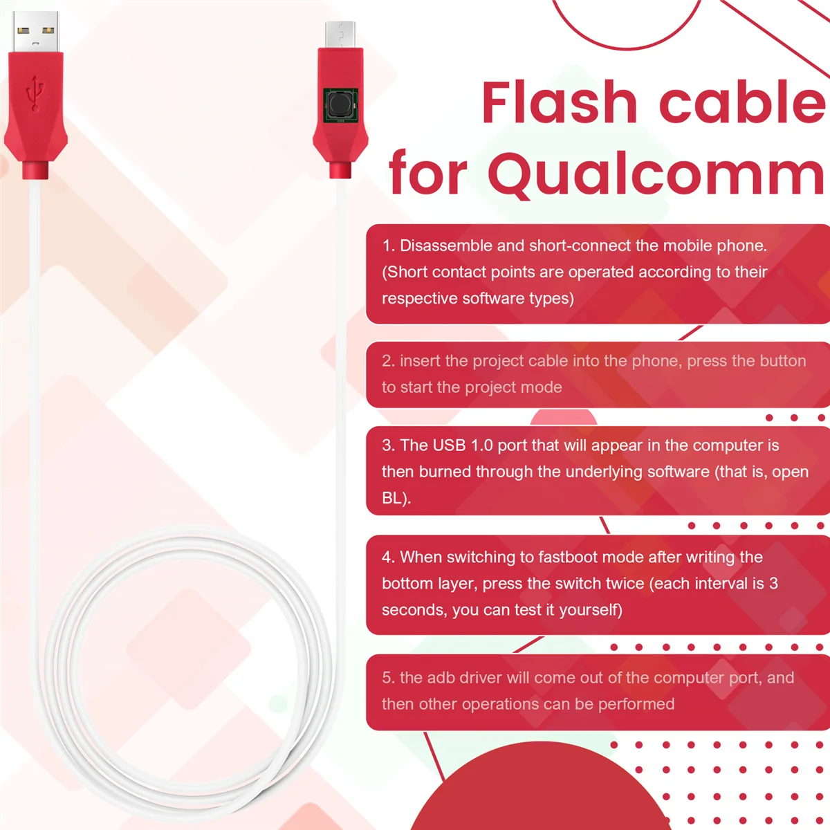 New MIRACLE EDL CABLE for Xiao Mi and Qualcomm Flash and Open for 9008 Port