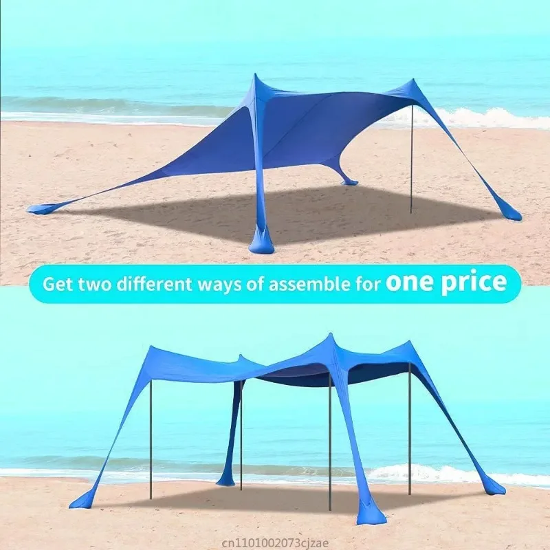 Family Beach Canopy Large Sunshade Tent 3x3 Folding Awnings Outdoor Sun Shelter Shade For Beach